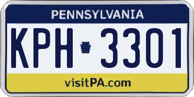 PA license plate KPH3301
