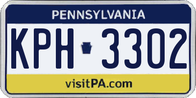 PA license plate KPH3302