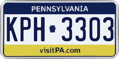 PA license plate KPH3303