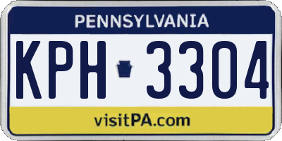 PA license plate KPH3304