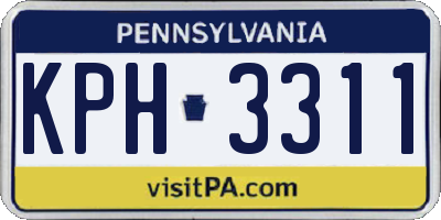 PA license plate KPH3311