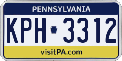 PA license plate KPH3312