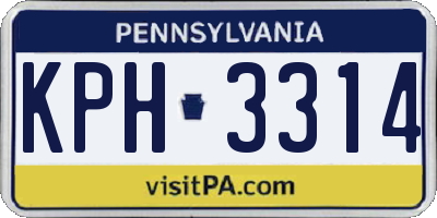 PA license plate KPH3314