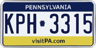 PA license plate KPH3315