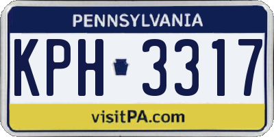 PA license plate KPH3317