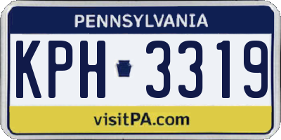 PA license plate KPH3319