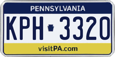 PA license plate KPH3320