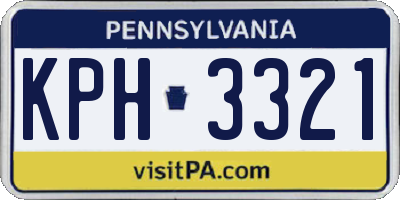PA license plate KPH3321