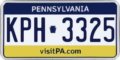 PA license plate KPH3325