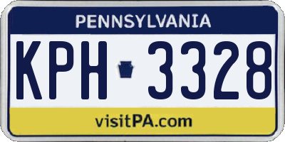 PA license plate KPH3328