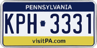 PA license plate KPH3331