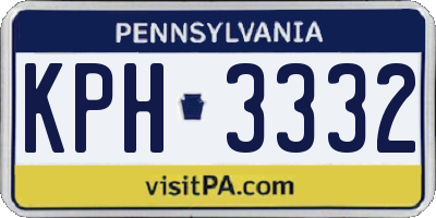 PA license plate KPH3332