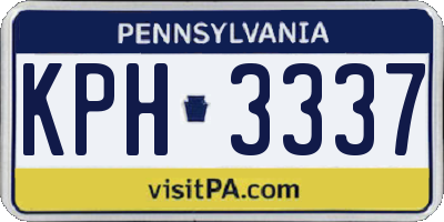 PA license plate KPH3337