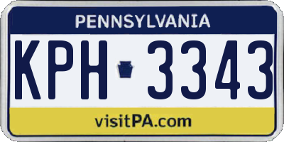 PA license plate KPH3343