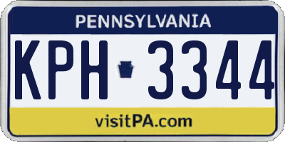 PA license plate KPH3344