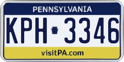 PA license plate KPH3346