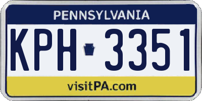 PA license plate KPH3351