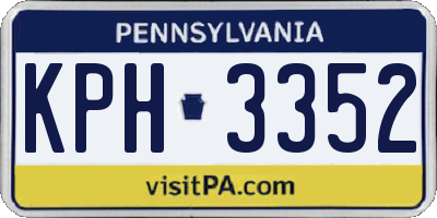 PA license plate KPH3352