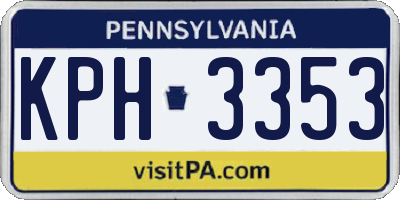 PA license plate KPH3353