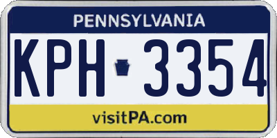 PA license plate KPH3354