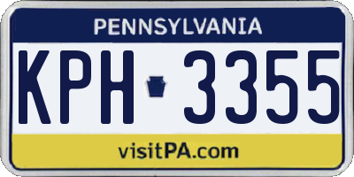 PA license plate KPH3355