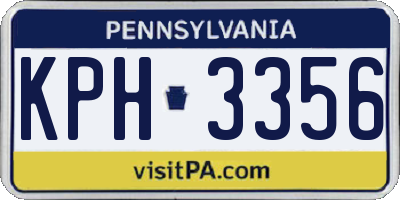 PA license plate KPH3356