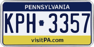 PA license plate KPH3357