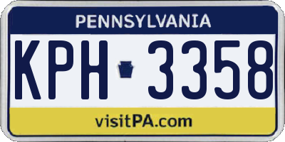 PA license plate KPH3358