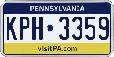 PA license plate KPH3359