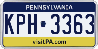 PA license plate KPH3363