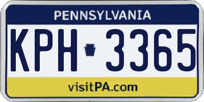 PA license plate KPH3365