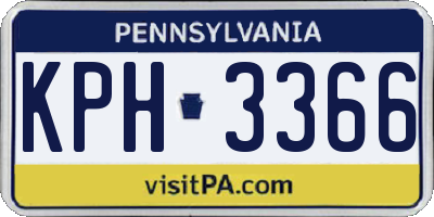 PA license plate KPH3366