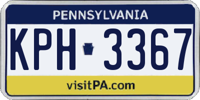 PA license plate KPH3367