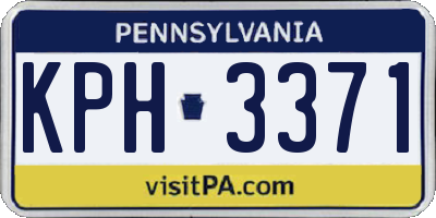 PA license plate KPH3371