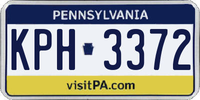 PA license plate KPH3372