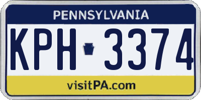 PA license plate KPH3374