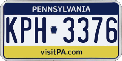 PA license plate KPH3376