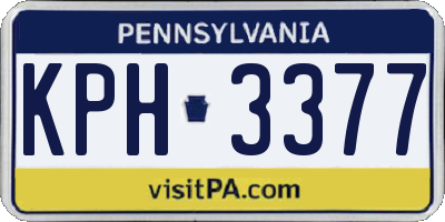 PA license plate KPH3377