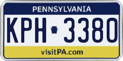 PA license plate KPH3380