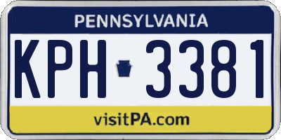 PA license plate KPH3381