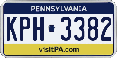 PA license plate KPH3382