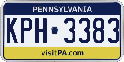 PA license plate KPH3383