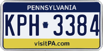 PA license plate KPH3384
