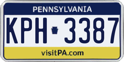 PA license plate KPH3387