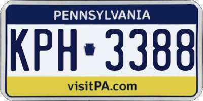 PA license plate KPH3388