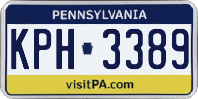 PA license plate KPH3389