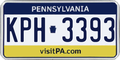 PA license plate KPH3393