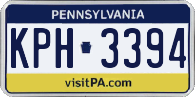 PA license plate KPH3394
