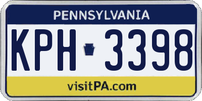 PA license plate KPH3398