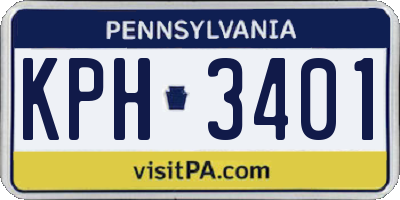PA license plate KPH3401